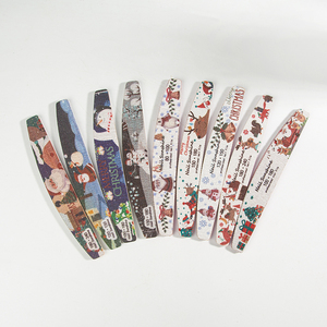 Lime à ongles professionnelle double face lavable, imprimée Noël, pour manucure, 100/180 180/240, lime à ongles en gel - Product Image 5