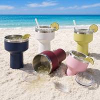 Gobelet à margarita personnalisé en acier inoxydable de 16 oz, tasse à cocktail isotherme sous vide avec couvercle et paille, tasse de fête à double paroi