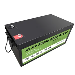 Großhandel 12v batterie chargeble-Deep Cycle 25.6v Lithium Ion Batteries 24v Lifepo4 200ah Battery für Marine Solar Power Storage