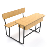 Bureau et banc scolaires intégrés, mobilier personnalisé pour salle de formation, tables et chaises doubles pour lycée