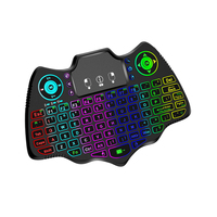 Nuevo Mini Teclado Inalámbrico V18 2.4G BT Táctil con Retroiluminación de 7 Colores, Teclado Inalámbrico con Mouse Aéreo para Android TV Box PC