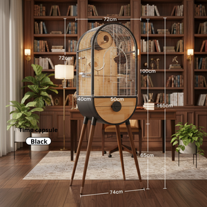 高級大型オウム用鳥かごハウス　無垢材＆ステンレス製　取り外し可能なヴィラ型繁殖箱 - Product Image 6