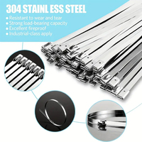 Attaches de câble en acier inoxydable de 24 pouces Heavy Duty 100 Pack High Temp Multi-Purpose Binding for Machinery Pipes Fence Zip Ties Metal