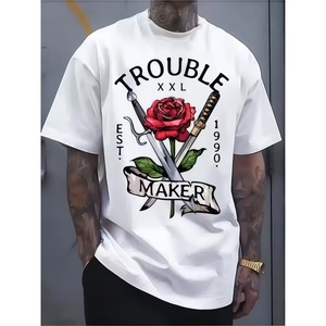 T-shirt de marque de créateur en gros pour hommes, nouveau style tendance, ample, imprimé, en coton, décontracté, pour le sport - Product Image 6