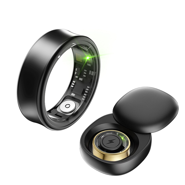 Smart Ring Wearable Fitness Health Sleep Tracking Heart Rate Fitness Tracker 5-7 Days Battery Life IPX68 With Charging case