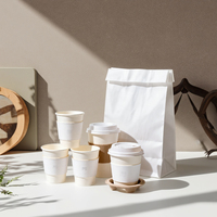 Gobelets en papier kraft à double paroi biodégradables de haute qualité, personnalisables, avec couvercles, pour boissons énergisantes, café, design pratique