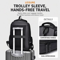 Sac à dos pour ordinateur portable avec logo personnalisé, durable, léger, en polyester imperméable, pour les loisirs, les voyages, les affaires, décontracté, unisexe