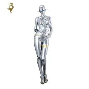 Tùy Chỉnh Nghệ Thuật Trang Trí Nội Thất Tương Lai Công Nghệ Kim Loại Thủ Công Mỹ Nghệ Sexy Lady Tượng Robot Phụ Nữ Thép Không Gỉ Điêu Khắc