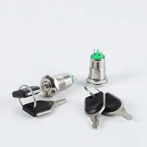Electrical Waterproof Key Button Switch For 12mm 2-position Mini Lock