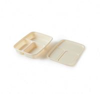 Contenants à emporter pour repas rapides, en amidon de maïs biodégradable, blancs, 20,3x20,3 cm, avec couvercles, 12 oz, pour fêtes et plats à emporter
