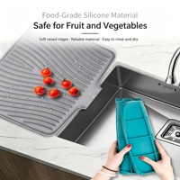 Nouvelle plaque de drainage en silicone, égouttoir simple pour bols et assiettes, plateau de séchage multifonctionnel pour la cuisine, pour bols, baguettes et cuillères