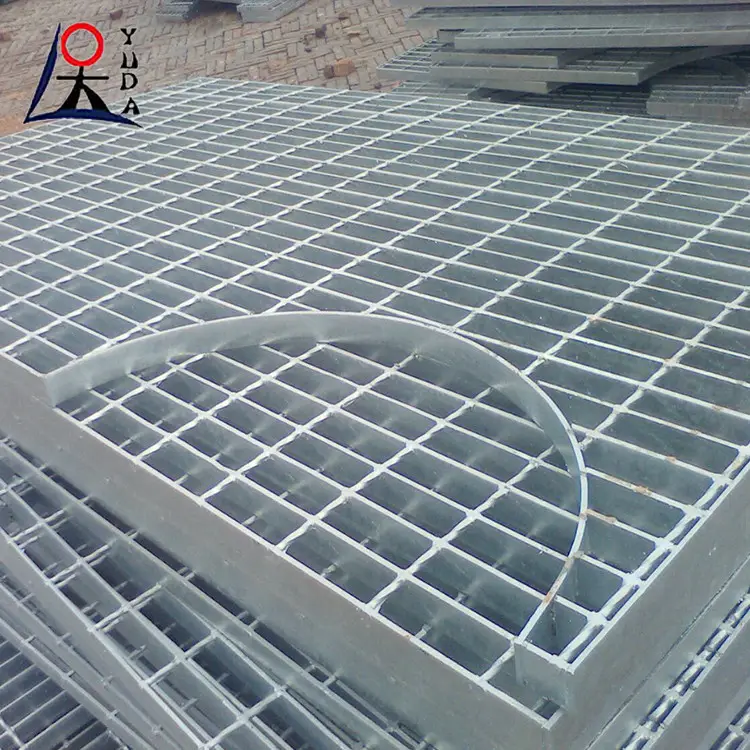 Platform floor galvanized drainage ditch steel grating 32x5 press lock galvanising floor steel grating cover
