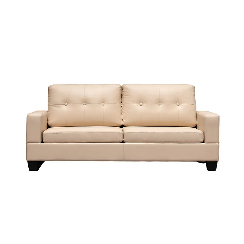 Wohnzimmer PU Leder Creme 3-Sitzer Sofa Leder Empfangs halle Wartes ofa Hotel Couch