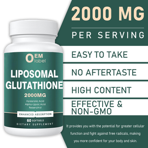 OEM Liposomal Glutathion 2000mg Kapseln L-Glutathion Kollagen für Erwachsene Haut aufhellung Aufhellung Aufhellung - Product Image 3