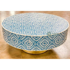 High Quality Bone Inlay <b>Table</b> Top with Round Shaped and Trendy Designed Handmade Bone Inlay <b>Table</b> Top For Sale - Product Image 1