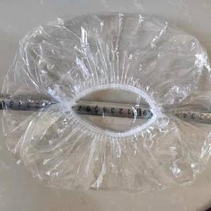 <span class=keywords><strong>Bonnet</strong></span> <span class=keywords><strong>de</strong></span> <span class=keywords><strong>bain</strong></span> jetable en plastique PE transparent imperméable à bande blanche pour hôtel, salle <span class=keywords><strong>de</strong></span> <span class=keywords><strong>bain</strong></span>, nettoyage, douche - Product Image 6