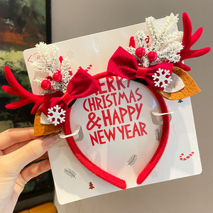 Nouveau serre-tête en résine plastique fait main, motif bois <span class=keywords><strong>de</strong></span> cerf <span class=keywords><strong>de</strong></span> Noël, style forêt, pour femmes, filles et enfants, idéal pour les fêtes et événements festifs - Product Image 4