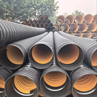 Tuyau en polyéthylène haute densité à double paroi, matériau durable, anti-corrosion, léger, drainage, tuyau ondulé pour l'eau