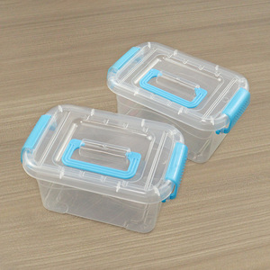 Transparent Plastic <b>Storage</b> <b>Box</b> With Lid 16x10x7.5cm For Hair Clips Desktop Organizing Container <b>Small</b> Square Bucket - Product Image 2