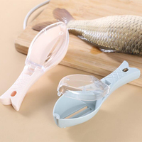 Brosse à peau de poisson à enlever rapidement avec couvercle en plastique écailles de poisson râpes grattoir outil de nettoyage de cuisine facile