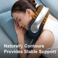 Masajeador de almohada en forma de U Shiatsu portátil, funciones de amasado de calentamiento por vibración para la relajación del cuello y los hombros, ofrece alivio del dolor