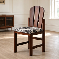 Chaise de salle à manger en bois massif, style mid-century modern, assise en tissu rembourré, pieds en bois, pour la maison et l'hôtel