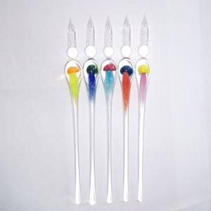 Stylo en verre cristal fait main méduse Figurine Signature écriture <span class=keywords><strong>encre</strong></span> à tremper Murano Art verre filetage plume Technique <span class=keywords><strong>de</strong></span> travail au chalumeau - Product Image 2