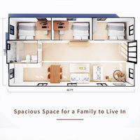 Maison conteneur préfabriquée extensible moderne, maisons mobiles modulaires, maison préfabriquée plate, maisons préfabriquées, mini-maison modulaire, maison en boîte