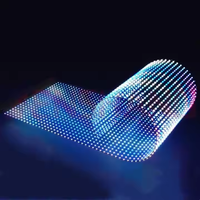Pantalla LED Transparente Flexible de 3mm, Ultrafina y Cortable, para Publicidad Comercial en Paredes de Vidrio