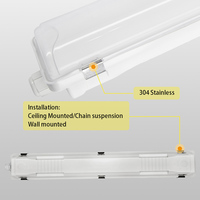 Capteur CCT réglable 50000 heures 5 ans 20 ~ 65w AC120V-277V IP66 LED éclairage étanche lumière d'urgence
