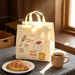 Sac isotherme personnalisé en non-tissé pour livraison de gâteaux, sac de transport alimentaire pour boulangerie, pâtisserie, restauration, magasin - Product Image 1