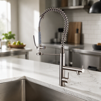 Robinet de cuisine commercial de haute qualité au design contemporain, thermostatique, monotrou, en laiton, avec corps en céramique, pour montage sur plan - Vente en gros