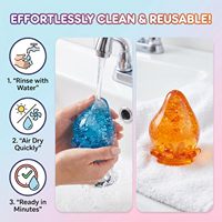 Jouet sensoriel anti-stress en caoutchouc souple en forme de goutte d'eau à paillettes, jouet à presser en gros, emballage en boîte colorée