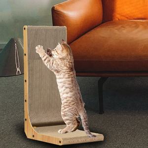 Novo Design L Forma Wall Mounted <span class=keywords><strong>Cat</strong></span> <span class=keywords><strong>Scratch</strong></span> Pad Com Papelão Para Gatos Indoor <span class=keywords><strong>Scratch</strong></span> Toy - Product Image 2