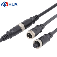Connecteur métallique mâle-femelle pour câble d'aviation AHUA M12, idéal pour la câblage d'extension DIY