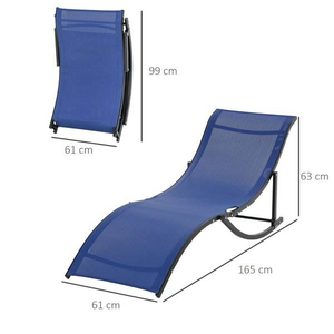 Muebles <span class=keywords><strong>de</strong></span> Exterior Modernos, <span class=keywords><strong>Tumbona</strong></span> <span class=keywords><strong>Plegable</strong></span> en Forma <span class=keywords><strong>de</strong></span> S <span class=keywords><strong>de</strong></span> <span class=keywords><strong>Aluminio</strong></span>, Apilable, para Tomar el Sol - Product Image 5