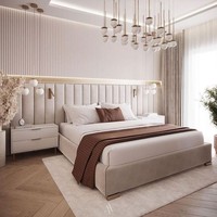 Moderne Usine Prix direct Mode Pas Cher Confortable Maison Hôtel Meubles Double Taille Doux Chambre Lit de rangement