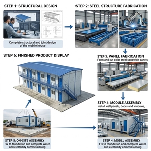 <span class=keywords><strong>Casa</strong></span> Contenedor <span class=keywords><strong>Prefabricada</strong></span> de Acero Aislada de Instalación Rápida y Moderna de 40 pies para Oficina en Obras de Construcción y Dormitorio de Trabajadores - Product Image 5