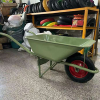 Carretilla WB2203 para Construcción Industrial, Carretilla Resistente para Jardín con Rueda Neumática de 13'', Carretilla de Alta Resistencia