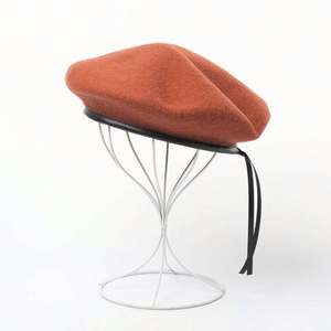 Béret en laine uni pour homme, tendance automne-hiver, béret français avec bordure en simili cuir - Product Image 1