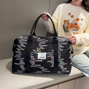 Fashion Geometric Irregular Pattern Travel Bags Portable Fitness Swimming <b>Storage</b> Bag Lightweight Duffle Bags - Product Image 1