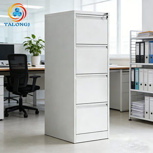 Armoire de classement en acier A4 avec 4 tiroirs et serrure à clé, design moderne - Rangement multifonctionnel pour documents - Product Image 6
