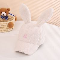 Casquette de baseball d'hiver personnalisable Sherpa chaud laine oreilles de lapin fausse fourrure moelleux agneau Logo broderie à carreaux et motif à pois