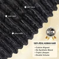 Extensions de cheveux humains vierges chinois Remy 15A, ondulation profonde, double trame, à tisser, lot en vrac, 100% non traités
