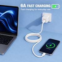 Kabel Data Pengisian Cepat USB-A ke Type-C 60W 6A dengan Selubung PVC Inti Tembaga Murni untuk Ponsel Tablet
