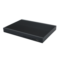 Panneau de contrôle noir en acier galvanisé robuste pour montage en rack 1U 19 pouces, homologué IP54, pour réseaux industriels, avec poignées