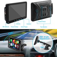 Écran tactile multimédia portable CarPlay de 7 pouces avec WiFi intégré, Android Auto sans fil, Bluetooth, USB, modèle PND intelligent