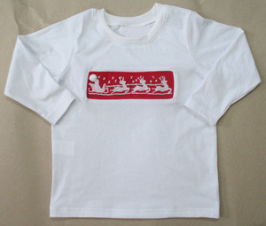 Smocked <b>Christmas</b> Reindeer <b>Kids</b> Outfit Collection Hand Embroidery Red Holiday <b>Dress</b> For Toddler Girls - Product Image 3