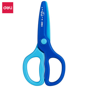 Deli Children <b>Scissors</b> All Plastic Round Tip Safe Craft For <b>Toddlers</b> 2-6 Years Blue Pink 12cm - Product Image 5