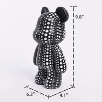 Statue d'ours chic à pois, figurine d'animal en résine, décoration intérieure moderne de luxe populaire, pour cadeaux